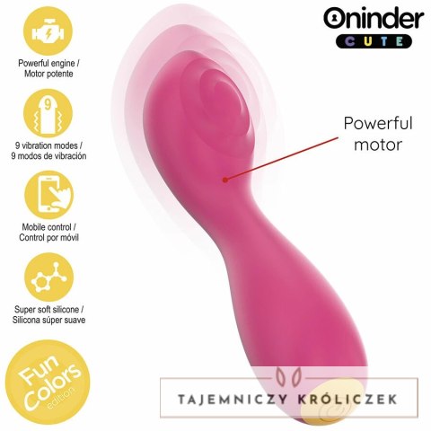 Oninder Cute Master - Wibrująca maszyna intymna G z aplikacją, rożowo-żołta 12,5 cm ONINDER