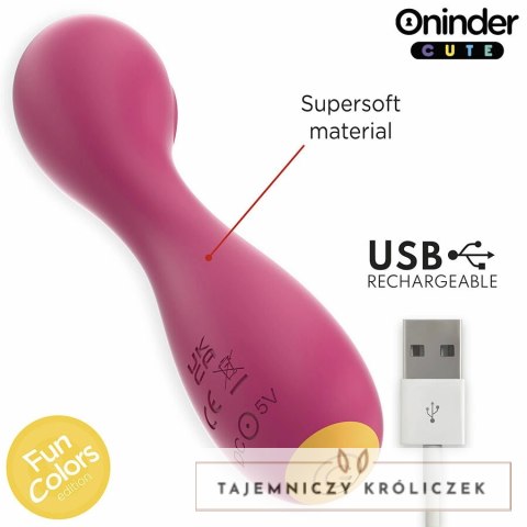 Oninder Cute Master - Wibrująca maszyna intymna G z aplikacją, rożowo-żołta 12,5 cm ONINDER