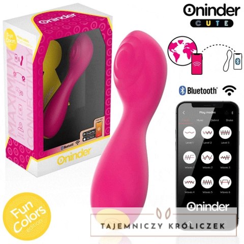 Oninder Cute Master - Wibrująca maszyna intymna G z aplikacją, rożowo-żołta 12,5 cm ONINDER