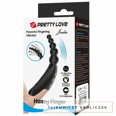 Pretty Love Jordin Finger Wibrator 10 trybow czarny silikon USB PRETTY LOVE