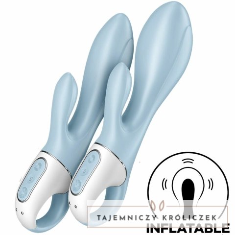 Satisfyer Air Pump Bunny 1 - niebieska maszyna intymna z funkcją nadmuchu SATISFYER