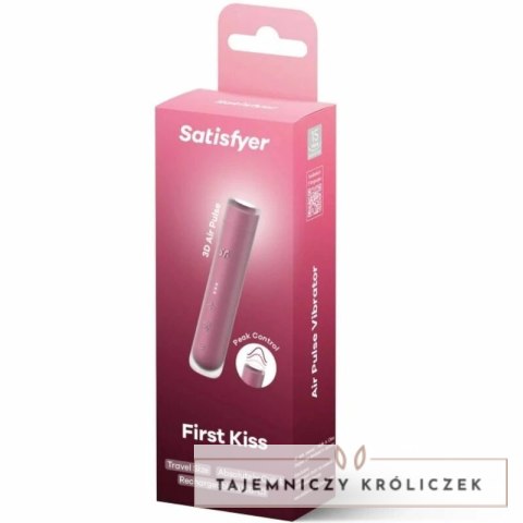 Satisfyer First Kiss Wave - kompaktowy model z falami ciśnieniowymi Garnet SATISFYER