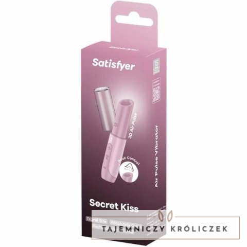 Satisfyer Secret Kiss Wave kompaktowy masażer Air Wave rożowy USB-C SATISFYER