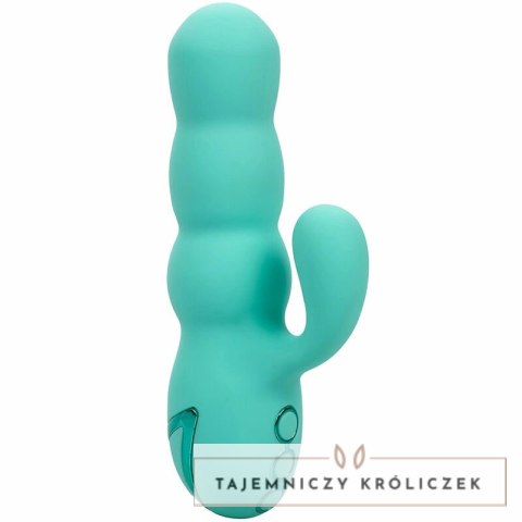 CalExotics California Dreaming Del Mar Diva Aqua Green - podwojny masażer z funkcją pchania CALEXOTICS