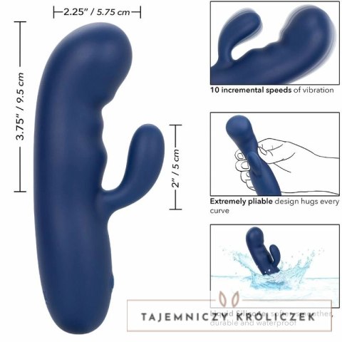 CalExotics Cashmere Silk Duo Blue - masażer dwusilnikowy, silikon, wodoodporny CALEXOTICS