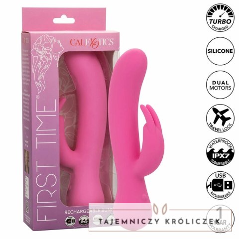 CalExotics First Time Bunny model rożowy z ładowaniem USB, silikon CALEXOTICS