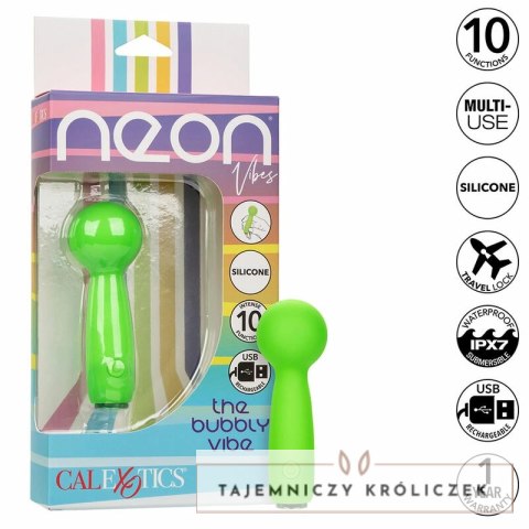 CalExotics Neon Vibes Bubbly Vibe Mini Masażer Zielony 10 Trybow USB CALEXOTICS