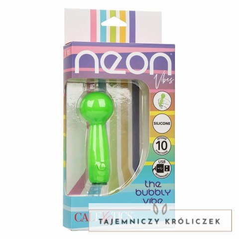 CalExotics Neon Vibes Bubbly Vibe Mini Masażer Zielony 10 Trybow USB CALEXOTICS