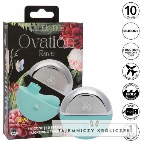 CalExotics Ovation Rave Aqua Green - stymulator z 10 trybami pracy i etui CALEXOTICS
