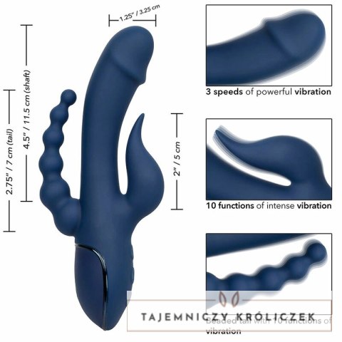 CalExotics Triple Action Blue - Masażer Intymny z Potrojnym Systemem Wibracji CALEXOTICS