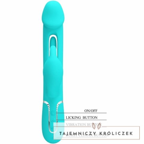 Pretty Love Dejon Rabbit Aqua Green - Wibrujący masażer 3w1, 7 trybow PRETTY LOVE