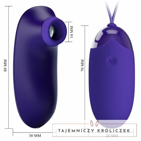Pretty Love EggTouch Fioletowy Stymulator Bezprzewodowy USB 12 Trybow PRETTY LOVE