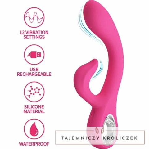 Pretty Love Fritz Rabbit 12 trybow, silikonowy model rożowy USB PRETTY LOVE