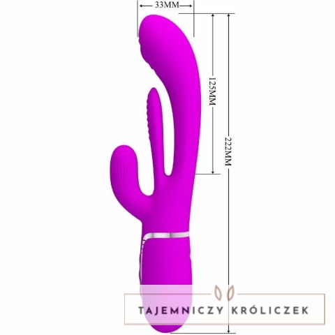 Pretty Love Shania Triple Rabbit - wielofunkcyjny model silikonowy rożowy PRETTY LOVE