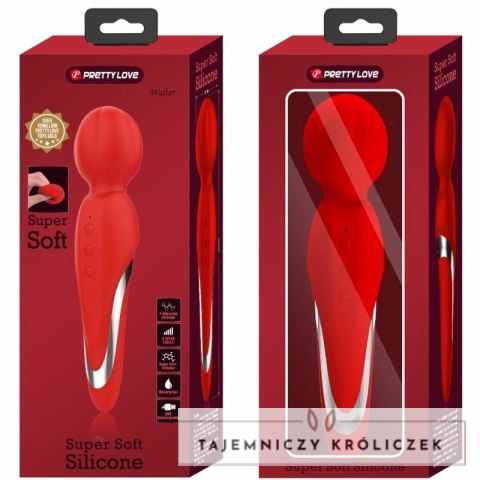 Pretty Love Walter Masażer Silikonowy Czerwony, 7 Trybow, USB PRETTY LOVE