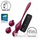 Satisfyer Love Birds Vary kulki treningowe wibrujące Wine Red z aplikacją SATISFYER