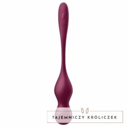 Satisfyer Love Birds Vary kulki treningowe wibrujące Wine Red z aplikacją SATISFYER