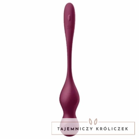 Satisfyer Love Birds Vary kulki treningowe wibrujące Wine Red z aplikacją SATISFYER
