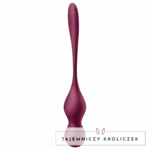 Satisfyer Love Birds Vary kulki treningowe wibrujące Wine Red z aplikacją SATISFYER
