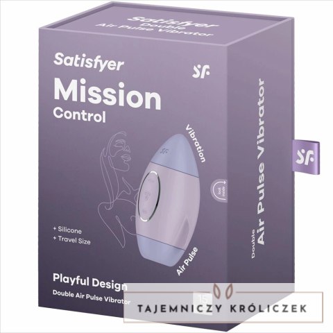 Satisfyer Mission Control Liliowy - Kompaktowe urządzenie z podwojnym systemem impulsow, IPX7 SATISFYER