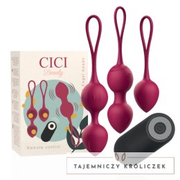 CICI Beauty Premium Zestaw 3 Kulek Kegla Wibrujących Pilot IPX7 USB CICI BEAUTY