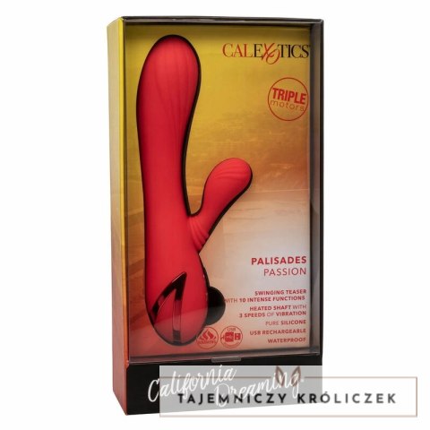 CalExotics Palisades Passion Red - Masażer podgrzewany, silikon, 11,5 cm CALEXOTICS