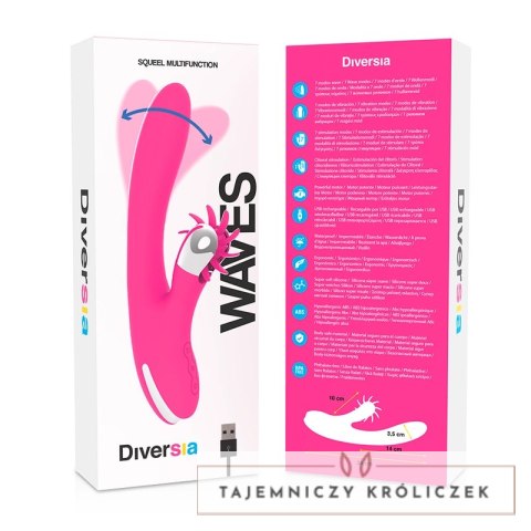 Diversia Bunny Waves 24 cm - silikonowy model z systemem wave USB DIVERSIA