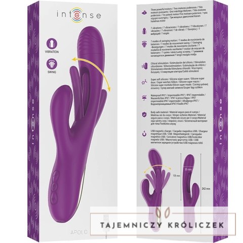 Intense Apolo wielofunkcyjny wibrator 3 silniki 7 trybow fioletowy INTENSE