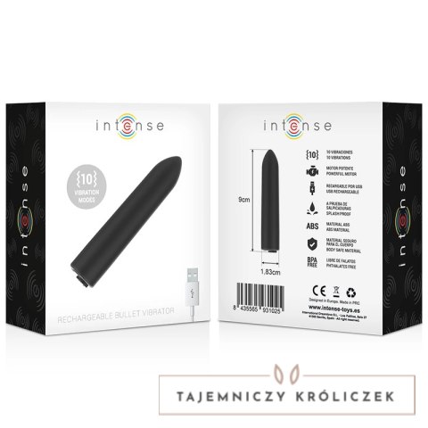 Intense Bullet 10 Trybow USB - Kompaktowy Wibrujący Mini Model 8,5 cm INTENSE