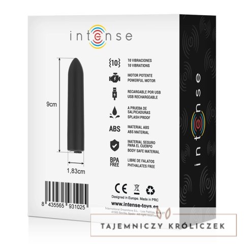 Intense Bullet 10 Trybow USB - Kompaktowy Wibrujący Mini Model 8,5 cm INTENSE