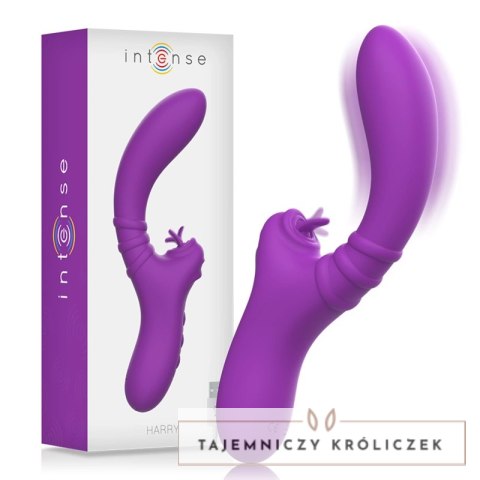 Intense Harry wibrator silikonowy elastyczny fioletowy język 20 trybow INTENSE