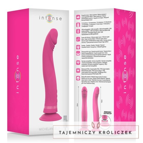 Intense Michelangelo silikonowy model rożowy z wibracją i przyssawką INTENSE