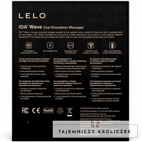 LELO IDA Wave Coral - Masażer dla par, sterowanie aplikacją, 10 trybow LELO