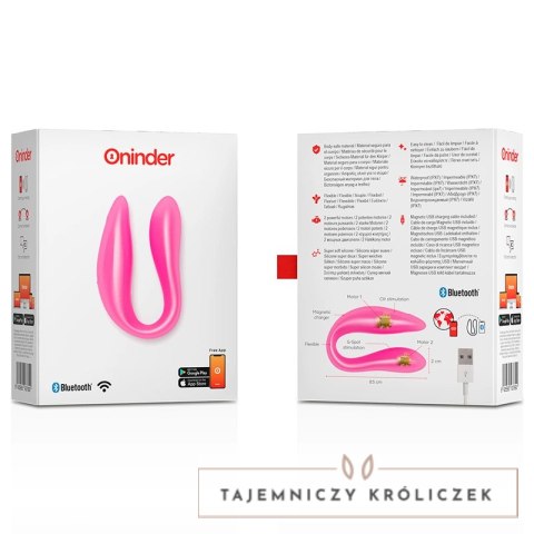 ONINDER Double Pleasure Pink - Stymulator z Aplikacją, IPX7, 2 Silniki ONINDER