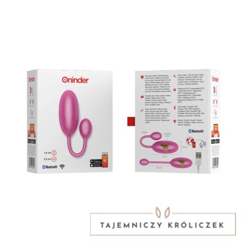 ONINDER Tokyo Rożowy System Wibracyjny z Aplikacją 7,5x3,2cm IPX7 ONINDER