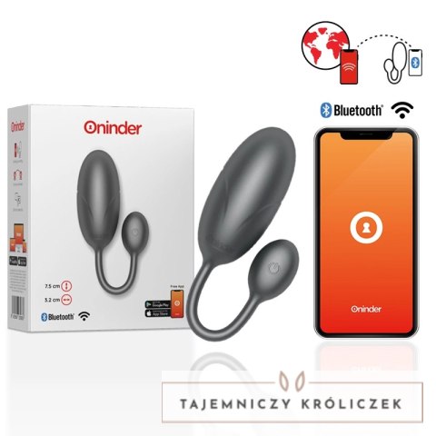 ONINDER Tokyo model jajko wibrujące czarne 7,5x3,2cm Bluetooth APP ONINDER