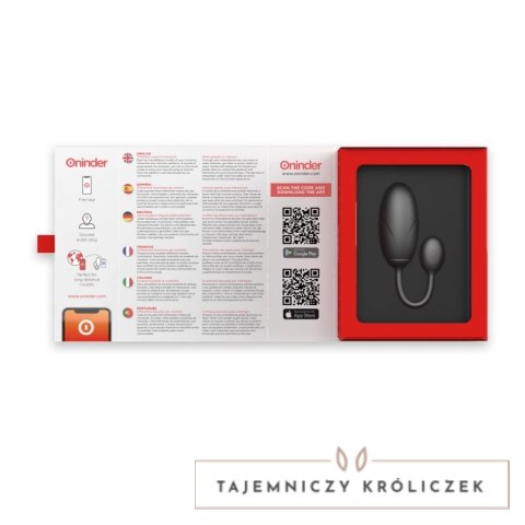 ONINDER Tokyo model jajko wibrujące czarne 7,5x3,2cm Bluetooth APP ONINDER