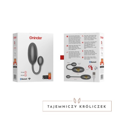 ONINDER Tokyo model jajko wibrujące czarne 7,5x3,2cm Bluetooth APP ONINDER