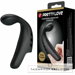 Pretty Love Gorgon Czarny - Wibrujący Pierścień na Palec, 10 Trybow, USB PRETTY LOVE
