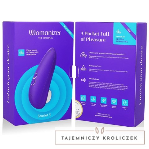 Womanizer Starlet 3 Indigo - Kompaktowy model z technologią powietrza IPX7 WOMANIZER