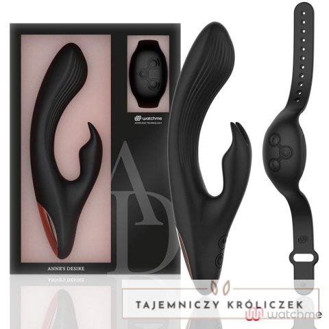 Anne's Desire AD Rabbit Czarny - System Zdalnego Sterowania WATCHME, 20 cm ANNE´S DESIRE