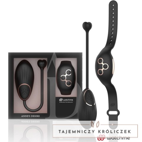 Anne's Desire Egg - Czarny z zegarkiem zdalnego sterowania WATCHME, 7 trybow ANNE´S DESIRE