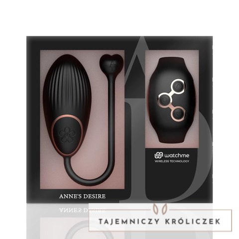 Anne's Desire Egg - Czarny z zegarkiem zdalnego sterowania WATCHME, 7 trybow ANNE´S DESIRE