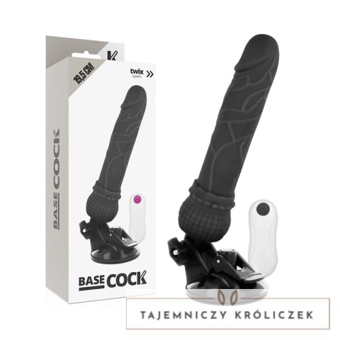 BASECOCK Model Black 19,5 cm - Wibrator z pilotem przewodowym, TPE BASECOCK