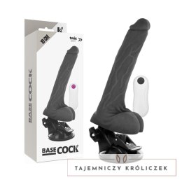 BASECOCK Pilotowany Wibrator Czarny 19cm x 4cm TPE z Pilotem BASECOCK