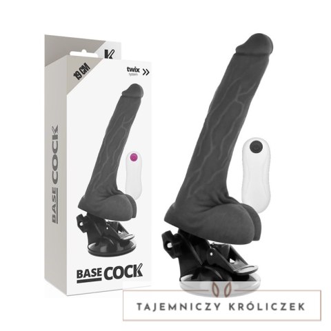 BASECOCK Pilotowany Wibrator Czarny 19cm x 4cm TPE z Pilotem BASECOCK