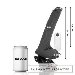 BASECOCK Pilotowany Wibrator Czarny 19cm x 4cm TPE z Pilotem BASECOCK