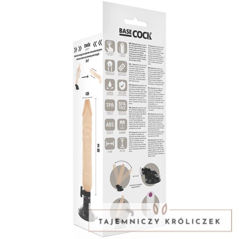 BASECOCK Wibrator Pilot Zdalny 20 cm TPE 12 Trybow Elastyczny BASECOCK