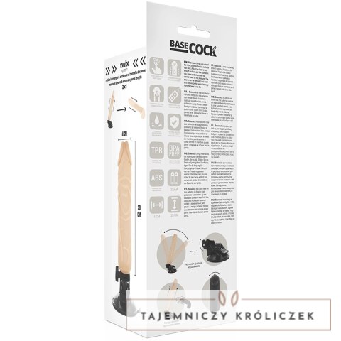 BASECOCK Wibrator Silikonowy 20 cm Pilot Przewodowy Regulacja 4 cm BASECOCK