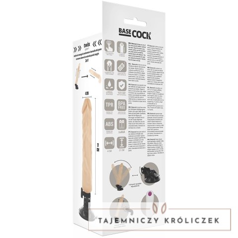 BASECOCK Wibrator zdalnie sterowany TPE 21x4 cm pilot przewodowy BASECOCK